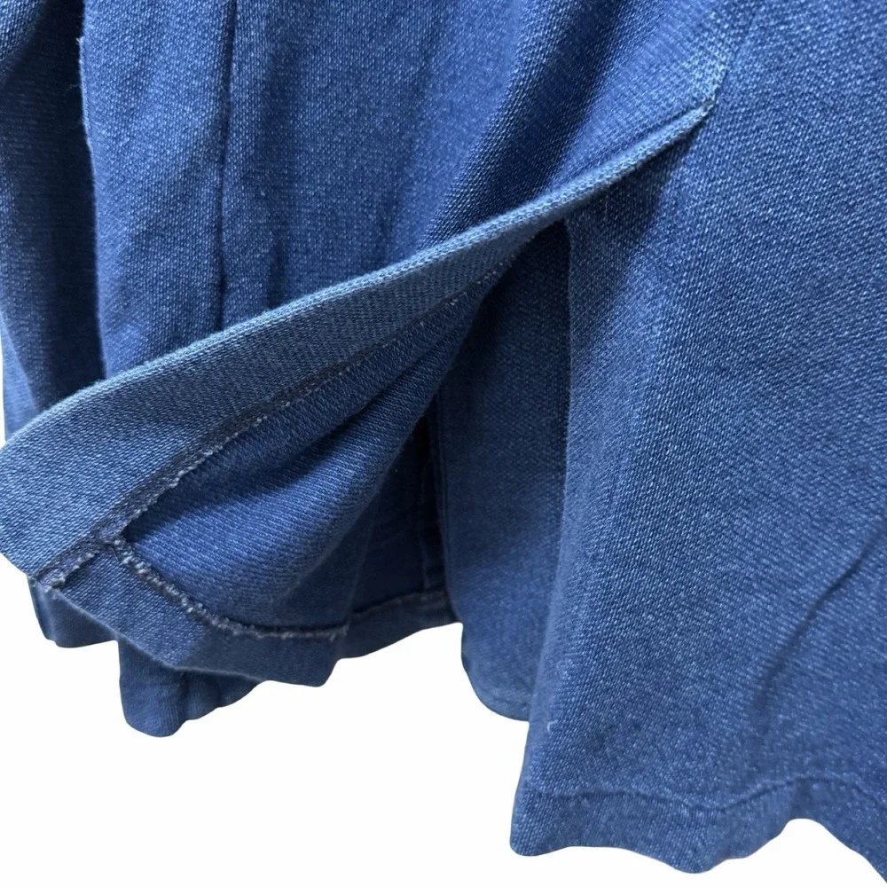 Faherty Mens Inlet Cotton Knit Blazer Size L Indigo Wash‎ Casual Stretch Preppy